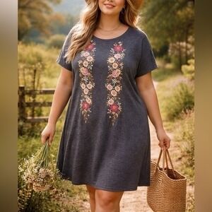 Umgee Embroidered Floral Boho Dress – Size 2XL – NWT
